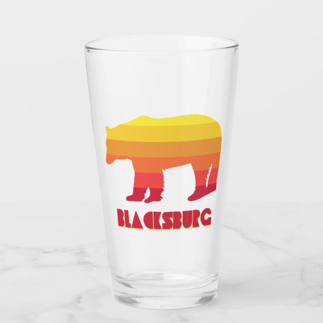Blacksburg Virginia Rainbow Bear Glass (Front)