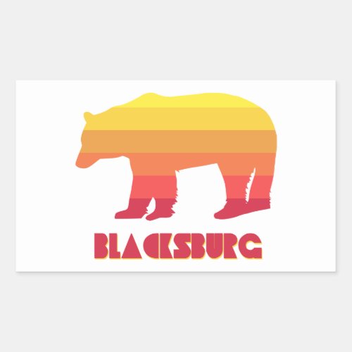 Blacksburg Virginia Rainbow Bear Rectangular Sticker