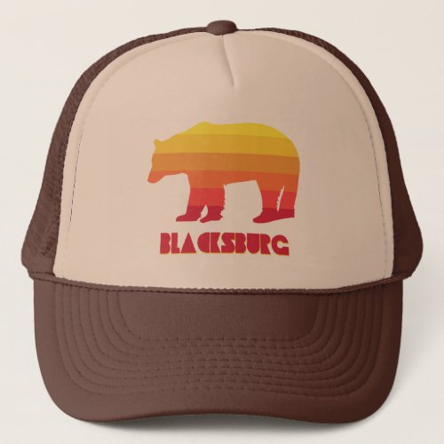 Blacksburg Virginia Rainbow Bear Trucker Hat