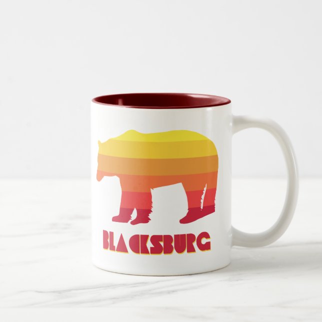 Blacksburg Virginia Rainbow Bear Two-Tone Coffee Mug (Right)