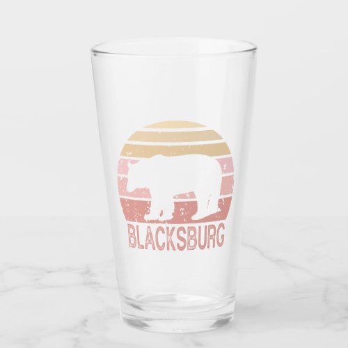 Blacksburg Virginia Retro Bear Glass