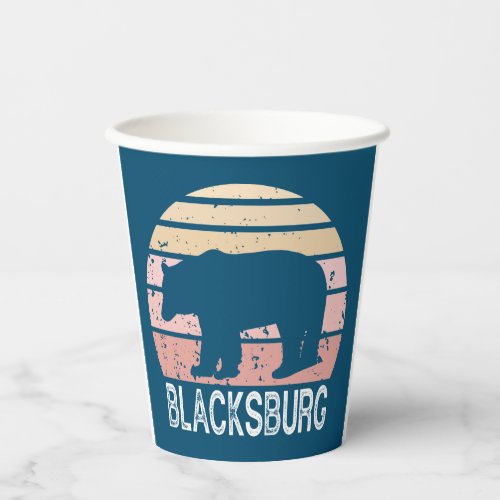 Blacksburg Virginia Retro Bear Paper Cups