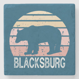Blacksburg Virginia Retro Bear Stone Coaster