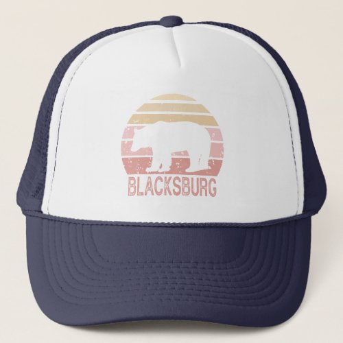 Blacksburg Virginia Retro Bear Trucker Hat