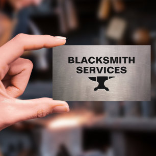 Blacksmith - Anvil on Worn sheet metal Business Card