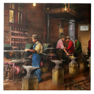 Blacksmith - Blacksmithing school 1899 Ceramic Tile