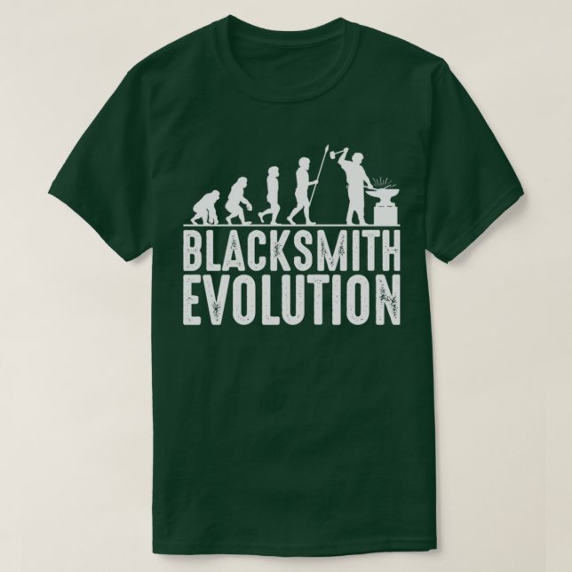 Blacksmith Evolution Silhouettes Anvil T T T-Shirt (Design Front)