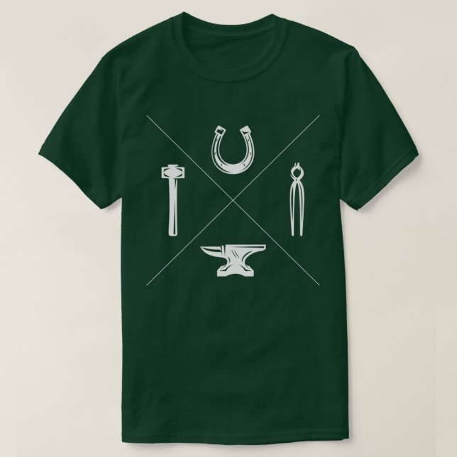 Blacksmith Farrier Hammer Anvil Gift Idea T-Shirt (Design Front)
