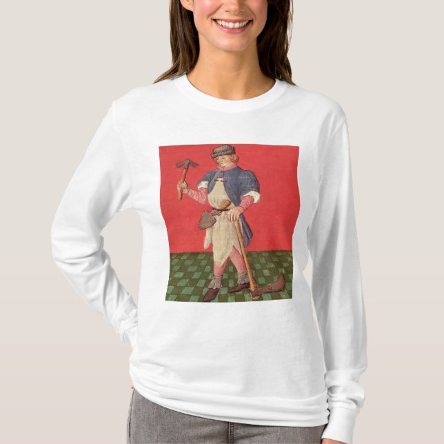 Blacksmith, from 'Le Livre des Echecs Moralises' T-Shirt (Front)
