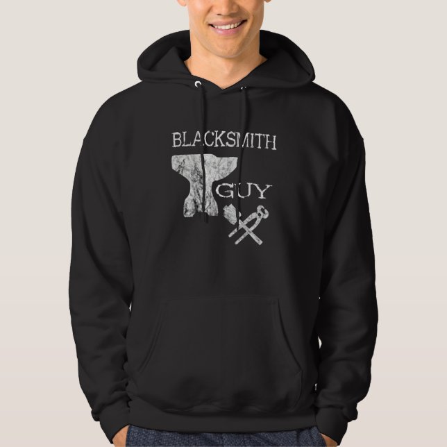 Blacksmith Guy Horses Hoof Blacksmith Boys Forges Hoodie (Front)
