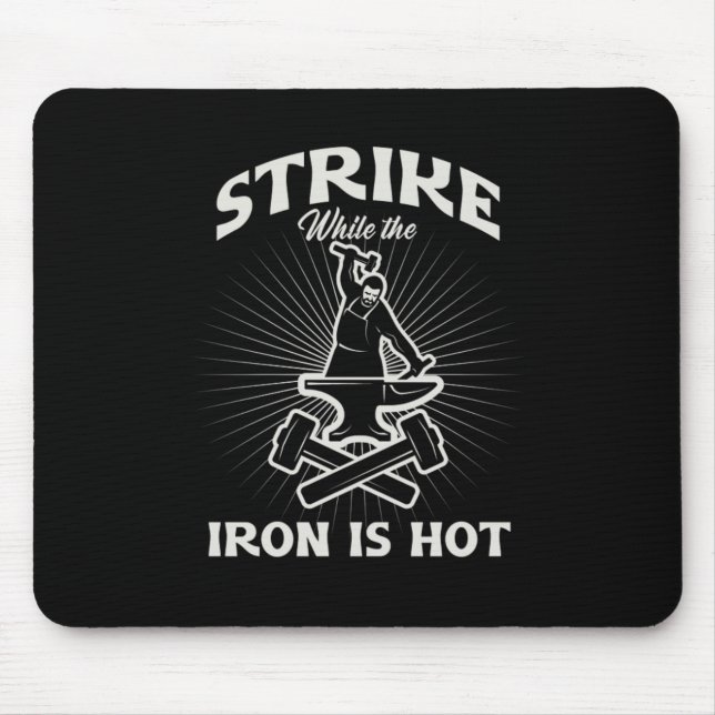 Blacksmith Iron Hammer Forging Farrier Forge Gift Mouse Pad (Front)