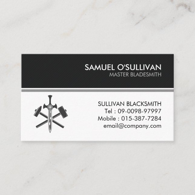 Blacksmith Iron Works Metal  Business Card (Front)