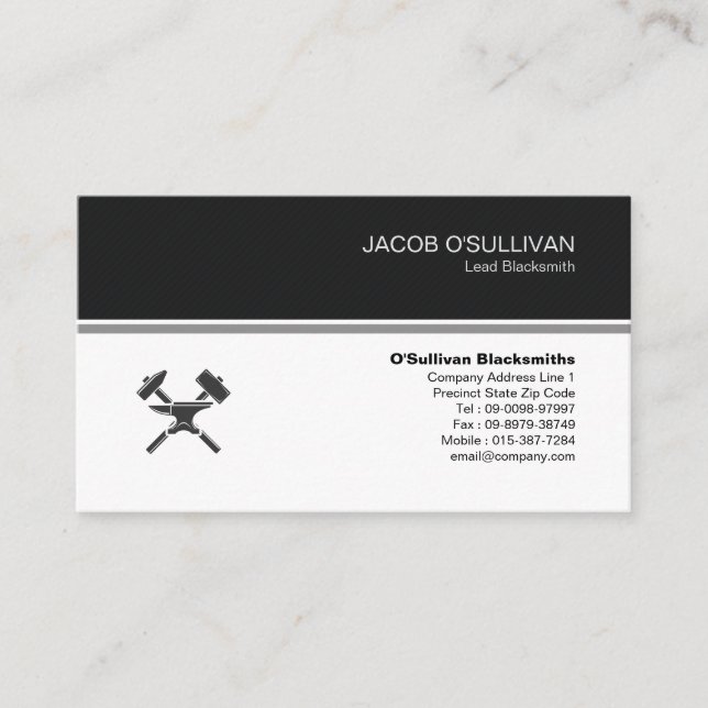 Blacksmith Iron Works Metal  Business Card (Front)