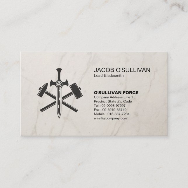Blacksmith Iron Works Metal  Business Card (Front)