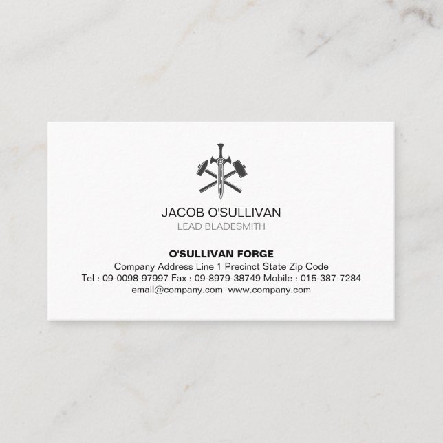 Blacksmith Iron Works Metal  Business Card (Front)