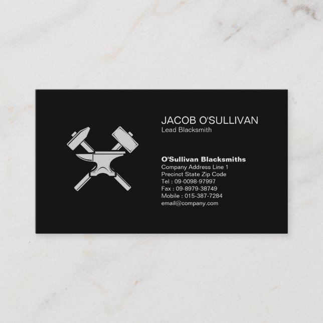 Blacksmith Iron Works Metal  Business Card (Front)