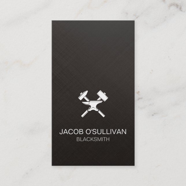 Blacksmith Iron Works Metal Business Card (Front)