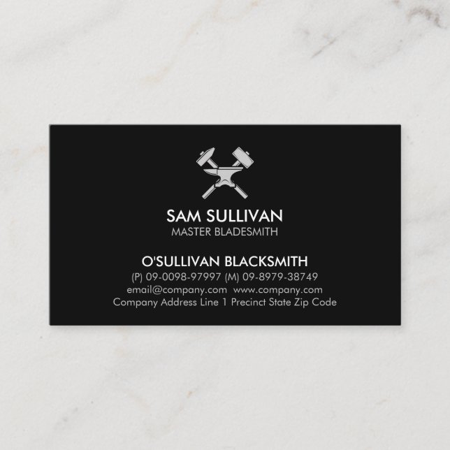 Blacksmith Iron Works Metal  Business Card (Front)