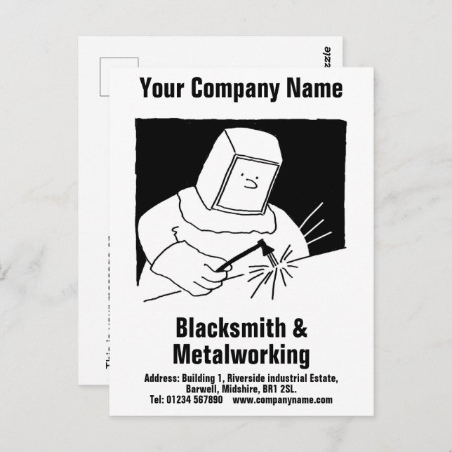 Blacksmith & Metalworking Services Postcard (Front/Back)