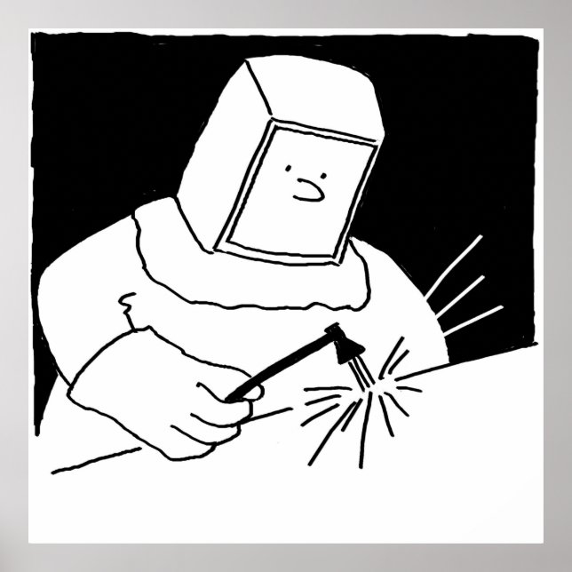 Blacksmith or Welder Welding Sheet Metal Poster (Front)