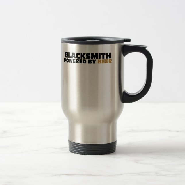 Blacksmith Powered By Beer Travel Mug (Right)