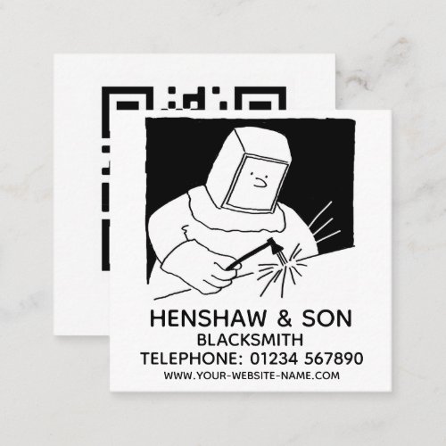 Blacksmith Promotional Square Business Card