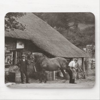 Blacksmith Shoeing A Horse Mouse Pad by Past_Impressions at Zazzle