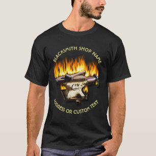 Blacksmith Shop With Anvil And Hammer In Fire T-Shirt