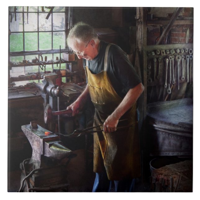 Blacksmith - Starting with a bang Ceramic Tile (Front)