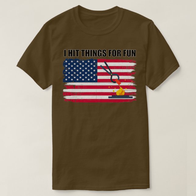 Blacksmith Us Flag Patriotic T T-Shirt (Design Front)