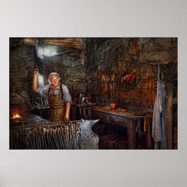 Blacksmith - Working the forge Poster (Front)