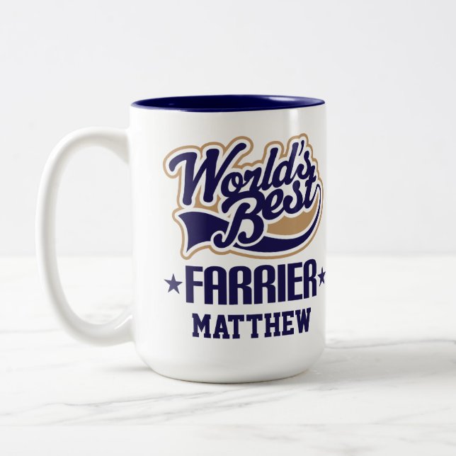 Blacksmith Worlds Best Farrier Two-Tone Coffee Mug (Left)