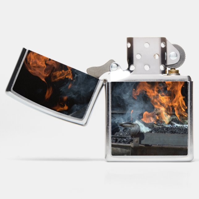 Blacksmith Zippo Lighter (Opened)