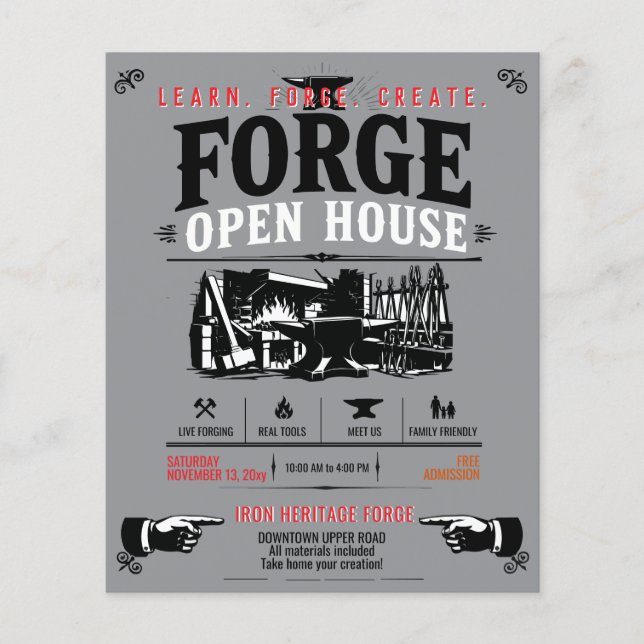 Blacksmithing Forge Open House Flyer (Front)