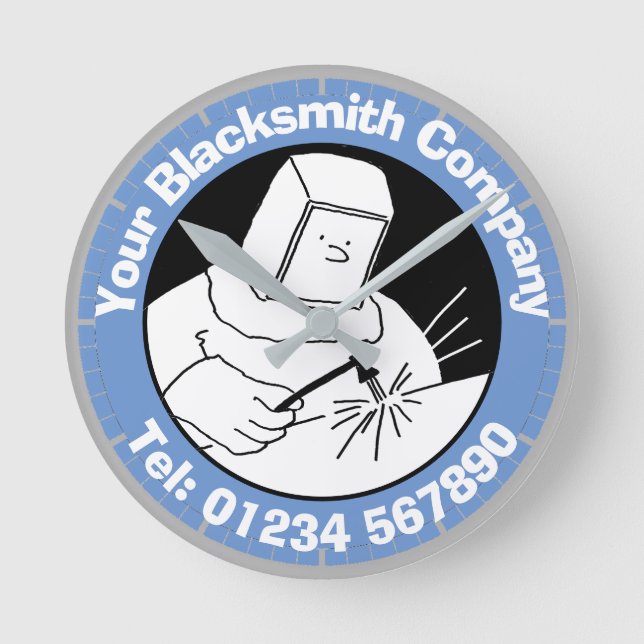 Blacksmiths, Welders & Steel Fabricators Round Clock (Front)