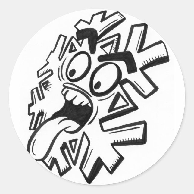 blacksnow classic round sticker (Front)