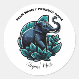 BlackSpades Unique Elephant Serenade Classic Round Sticker