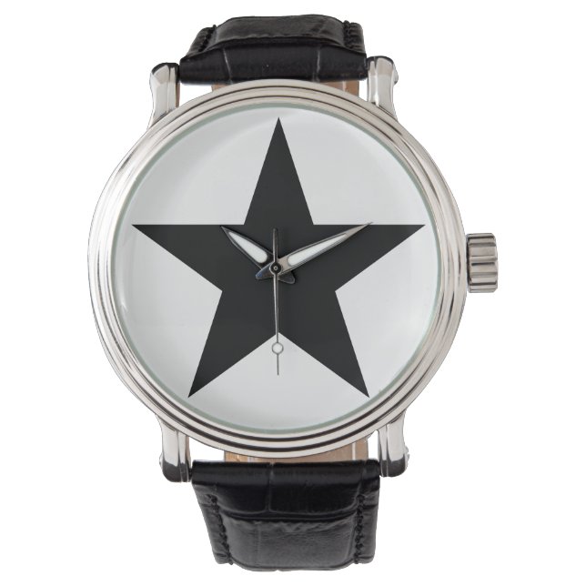 Blackstar - Leather B (Men - Women) Watch (Front)