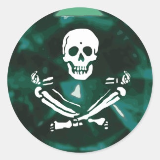 BlackStitch-Emerald Round Classic Round Sticker