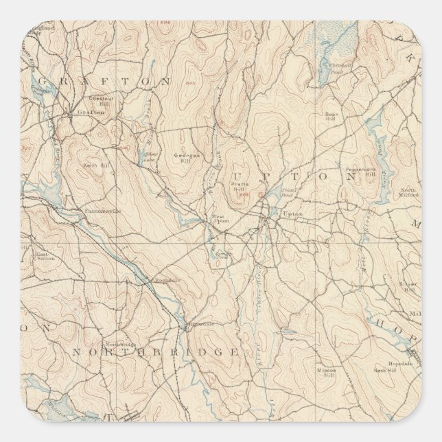 Blackstone, Massachusetts Square Sticker (Front)