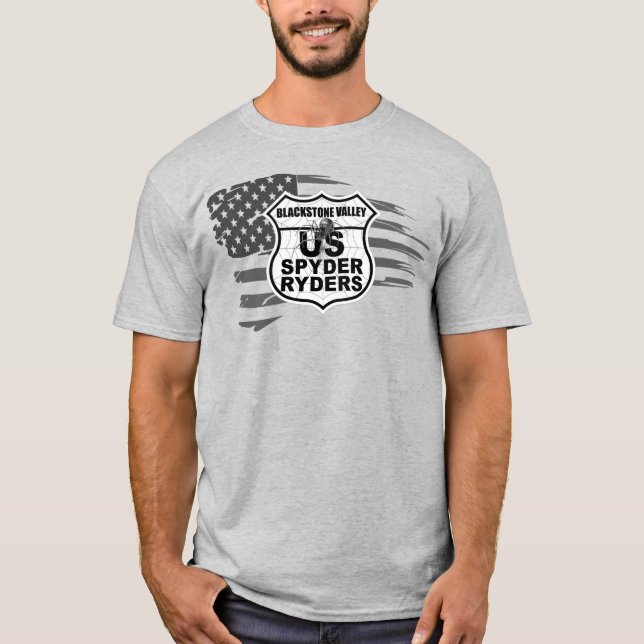 Blackstone Valley Chapter - Tattered Flag bw T-Shirt (Front)