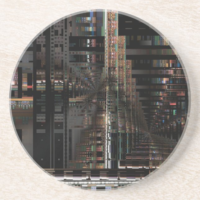 BlackTechnology Circuit Board Electronic Computer. Drink Coaster (Front)