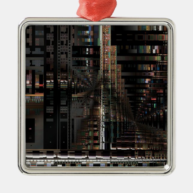 BlackTechnology Circuit Board Electronic Computer. Metal Ornament (Front)