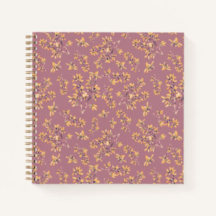 Blackthorn branches purple yellow notebook