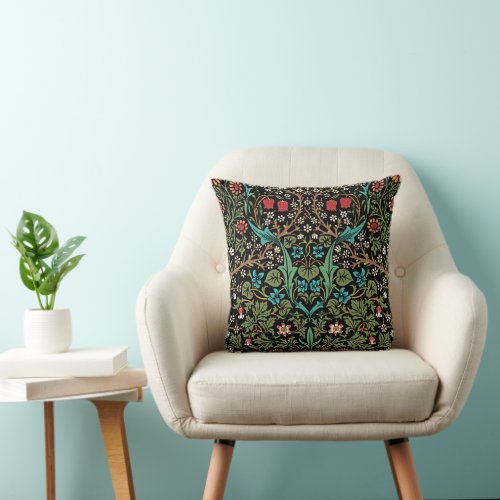Blackthorn Meadow Blossoms William Morris Throw Pillow
