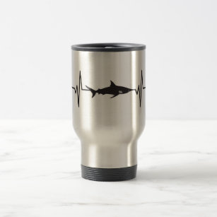 Blacktip Shark - Heartbeat Pulse Graphic Travel Mug