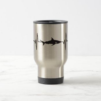 Blacktip Shark - Heartbeat Pulse Graphic Travel Mug by Sandpiper_Designs at Zazzle