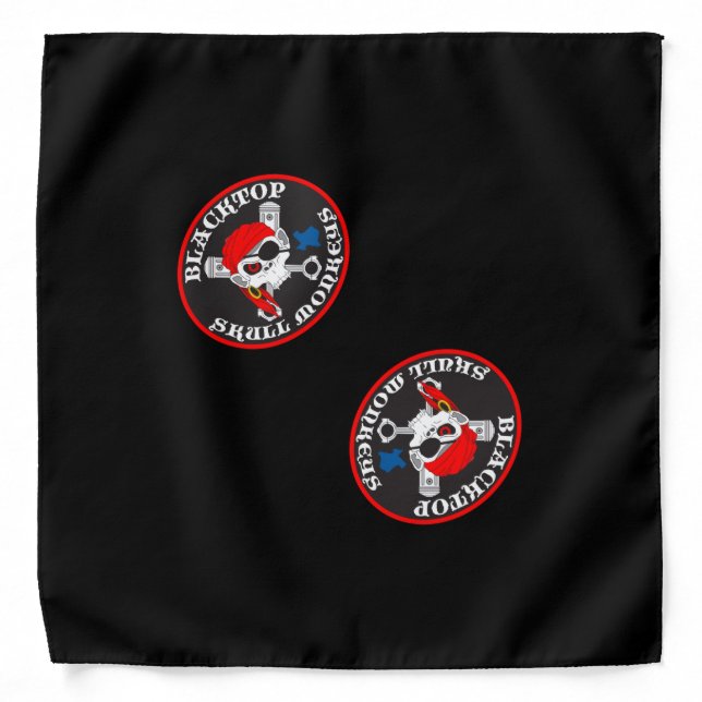 Blacktop Skull Monkey Large Logo on Bandana (Front)