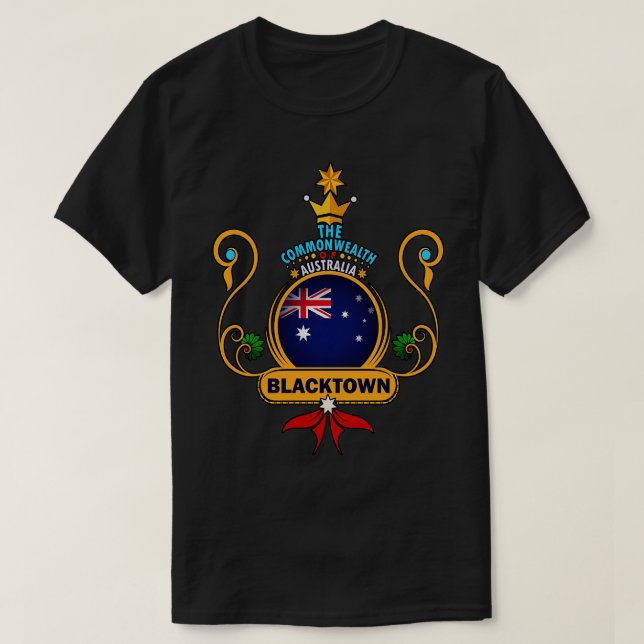 Blacktown city Pride Golden Australian Flag Souven T-Shirt (Design Front)