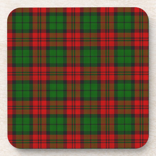 Blackwatch Campbell Tartan Red Green Plaid Beverage Coaster (Front)